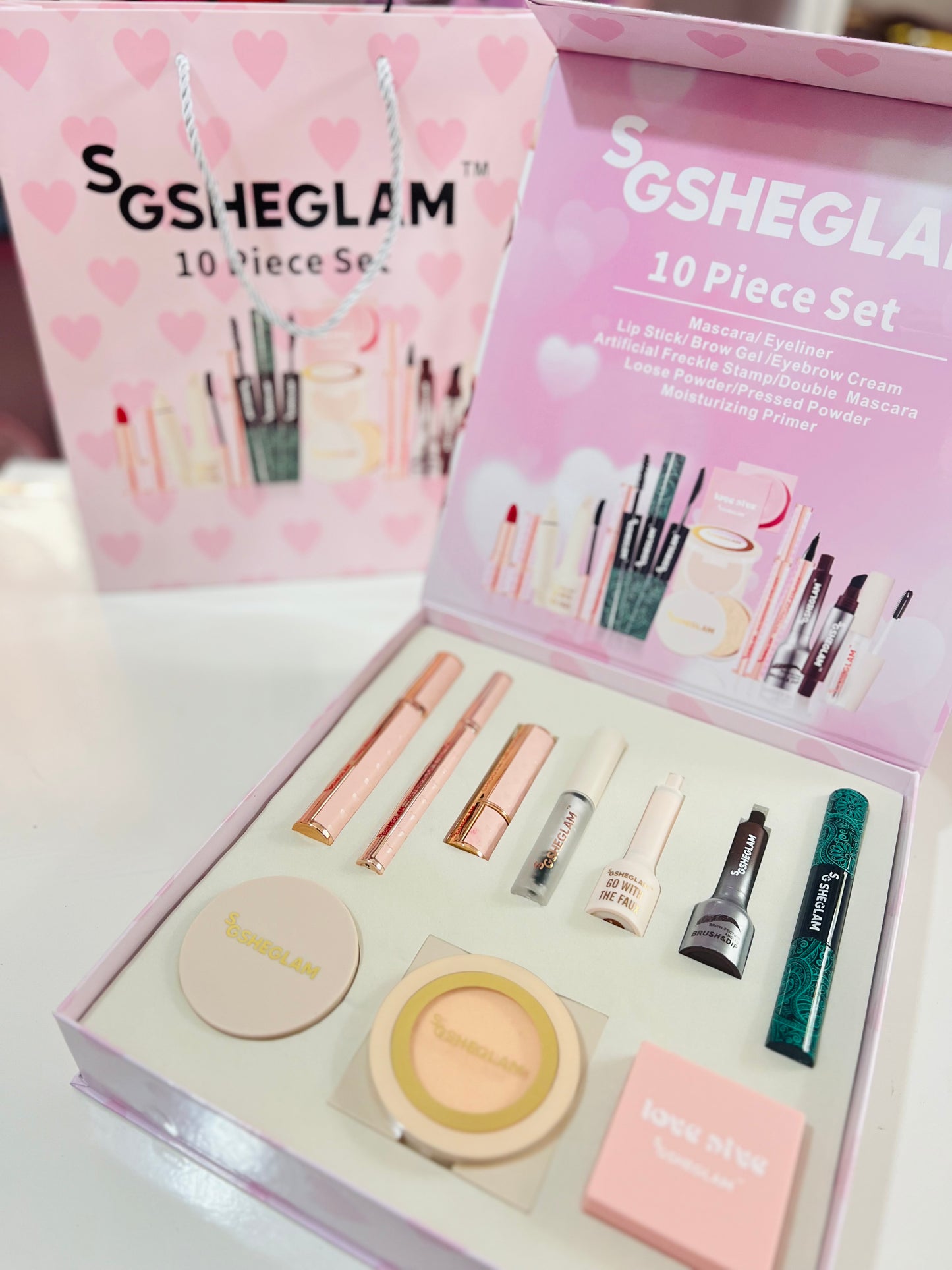 COFANETTO MAKEUP DUPE SHEGLAM + BUSTA REGALO IN OMAGGIO 10PCS
