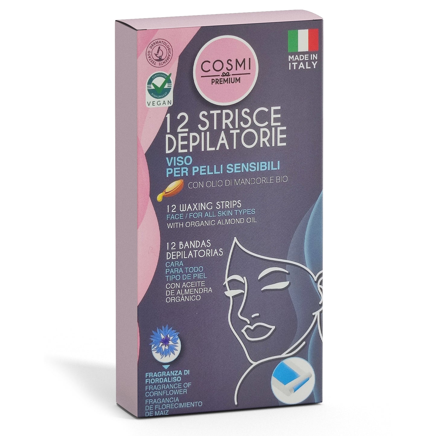 STRISCE DEPILATORIE VISO 12PCS
