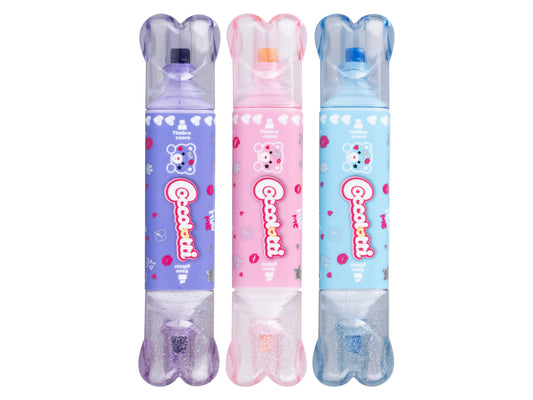 COCCOLOTTI- EVIDENZIATORI TIMBRINO CUORICINO + EVIDENZIATORE GLITTER (3pcs)