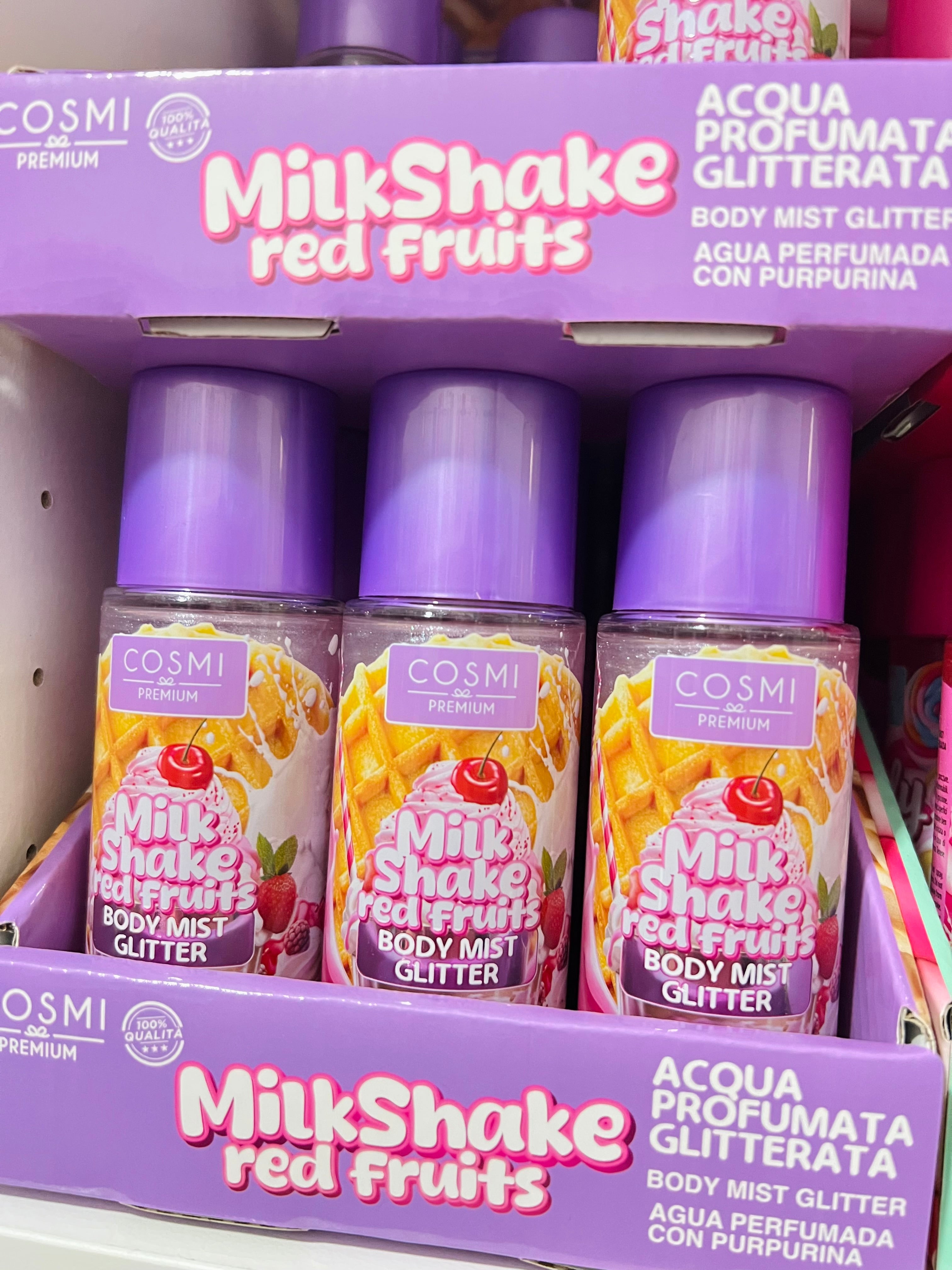 ACQUA PROFUMATA GLITTER MILK SHAKE FRUTTI ROSSI