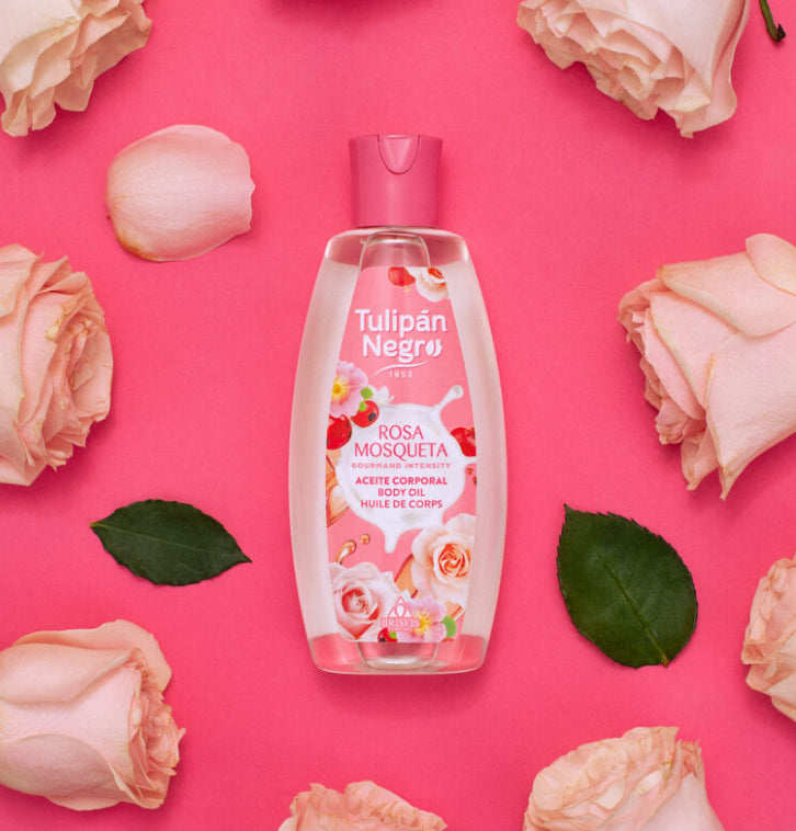 OLIO CORPO ROSA MOSQUETA TULIPAN NEGRO