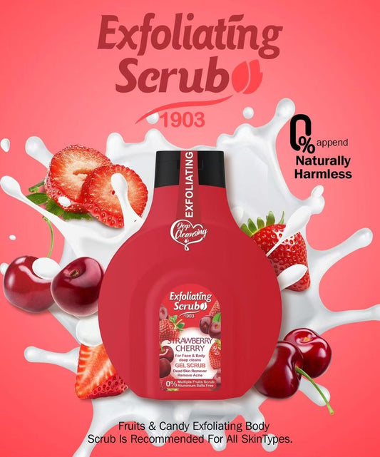 BAGNOSCHIUMA CON SCRUB DUPE TULIPAN NEGRO FRAGOLA CILIEGIA E PANNA